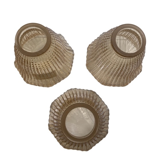 Vintage Iridescent Beaded 3 Glass‎ Light Shade Beach Cottage Lamp Fixture Shades - Picture 3 of 7